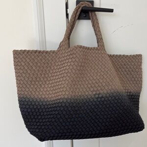 Two-Tone Woven Tote Bag